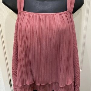 NWT Express Pleated Rosewood Pink Camisole Size Large